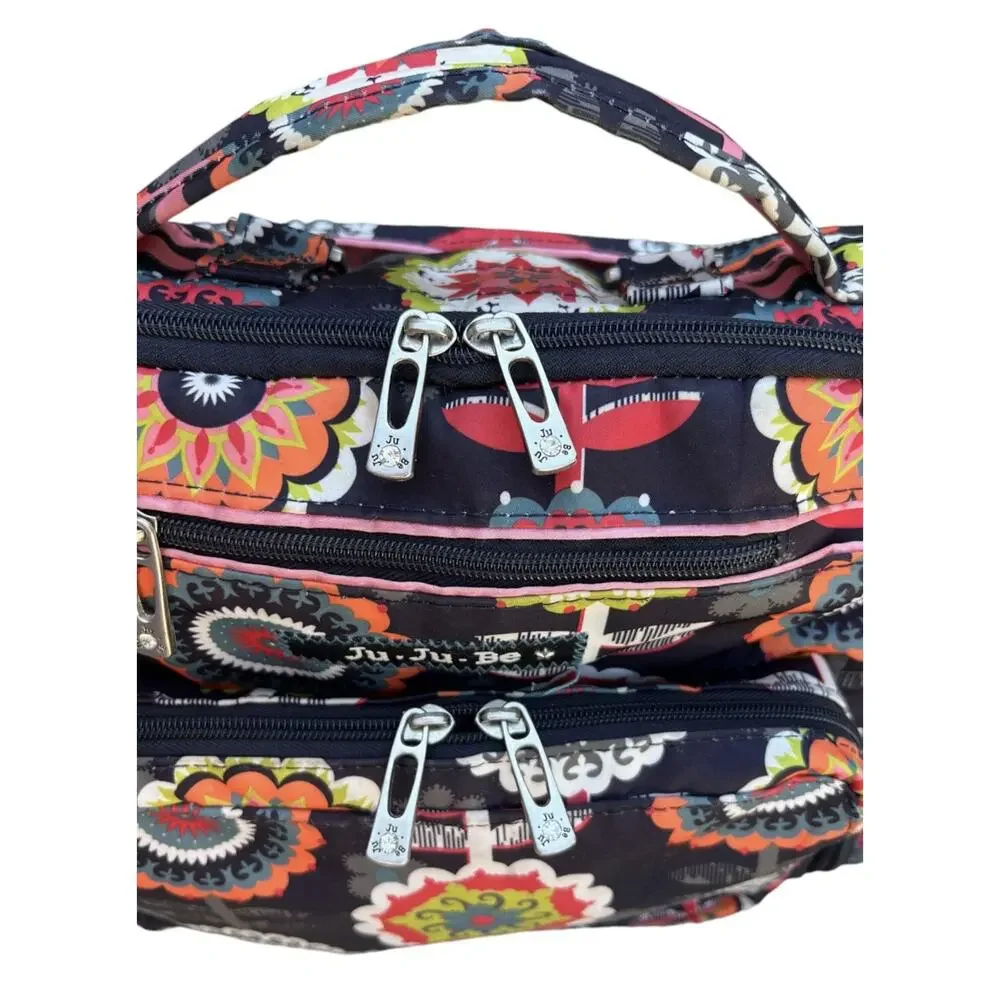 Ju-Ju-Be Dancing Dahlias Diaper Bag Large Structured Shoulder Tote No Straps
